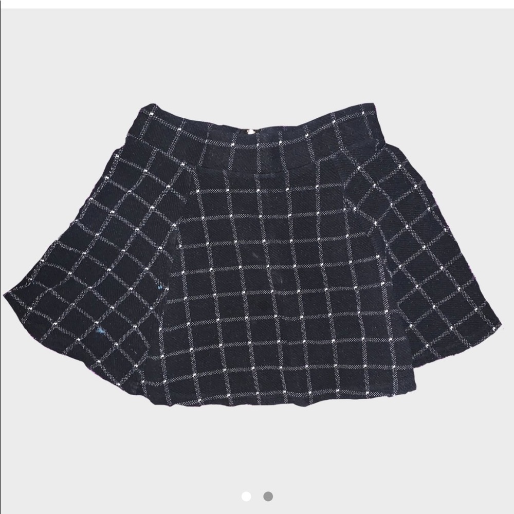H&M Black and White Plaid Schoolgirl Miniskirt